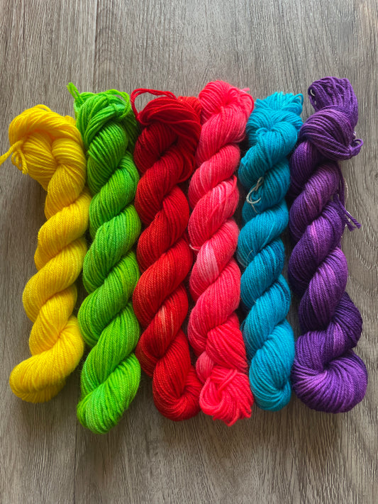 Too Bright To Be Bitter - RoRo Sock Yarn - 6 x 20g Minis