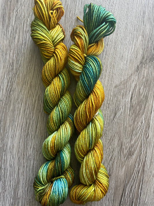 Verdant Ochre - RoRo Sock Yarn - 20g Mini Skein