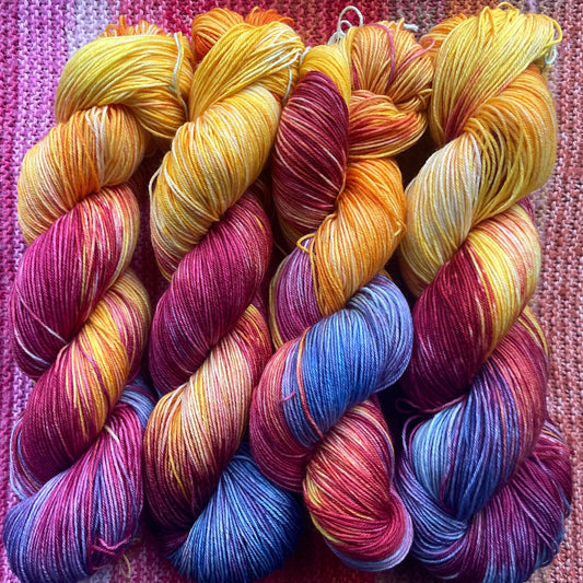 Knot Your Average Sunset - Chester Sock Yarn - 100g